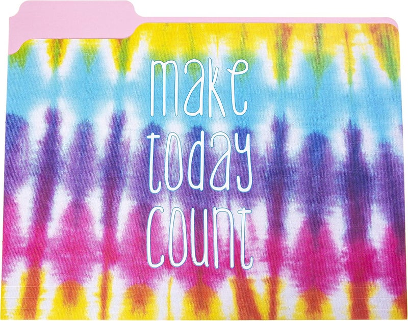 Graphique "Tie Dye" File Folder Set – File Set Includes 9 Folders and 3 Unique Go-Getter Designs, Embellished w/Gold Foil on Durable Triple-Scored Coated Cardstock - Image 2